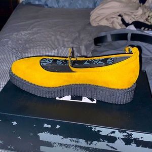 Mustard Ankle Strap Point Ballet women’s shoes